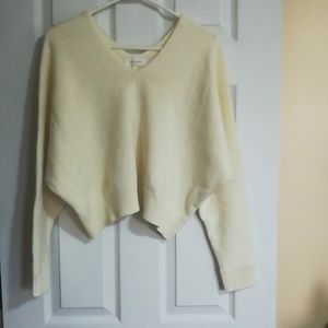 White sweater V neck
